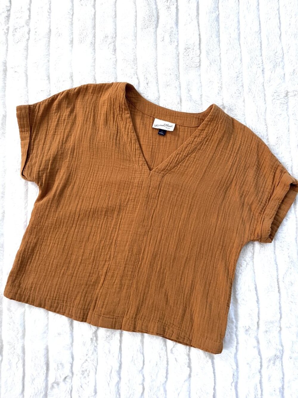 Universal Thread Cotton Gauze Top (Orange) S - Picture 5 of 9